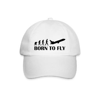 born to fly - Baseballkappe - Weiß/Weiß - Vorne