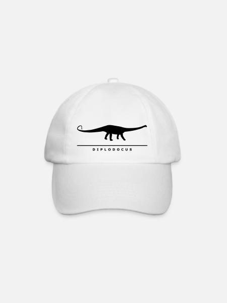 Urzeitriesen: Diplodocus - Baseballkappe - Weiß/Weiß