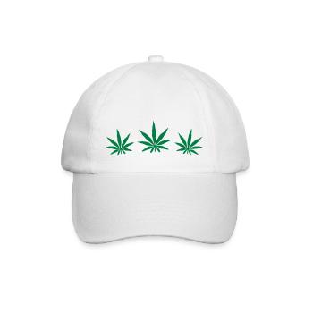Weed Design - Baseballkappe - Weiß/Weiß - Vorne
