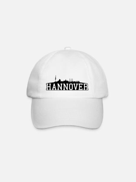 Hannover // Skyline // Silhouette // Skylineshirt - Baseballkappe - Weiß/Weiß