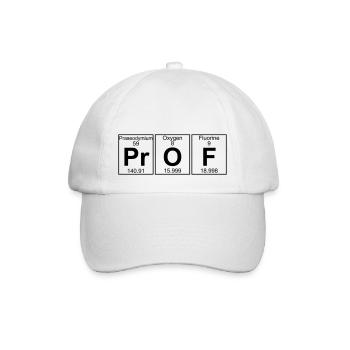 Pr-O-F (prof) - Full - Baseballkappe - Weiß/Weiß - Vorne