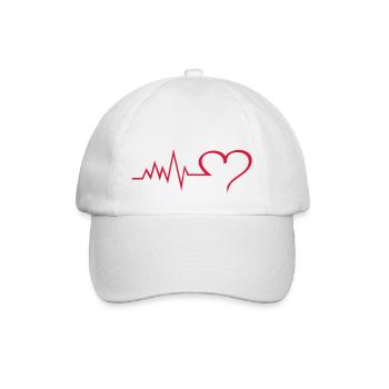 heartbeat - Baseballkappe - Weiß/Weiß - Vorne