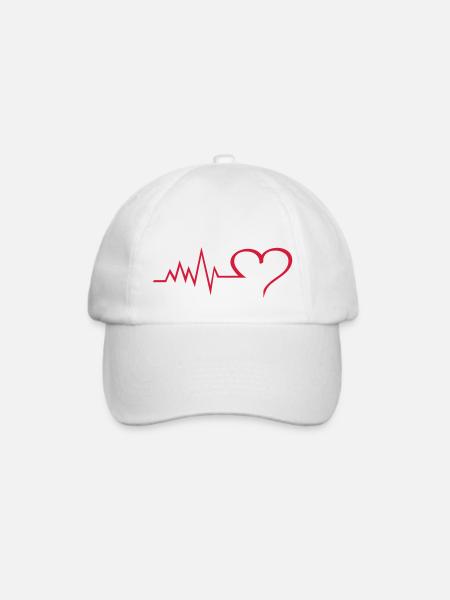 heartbeat - Baseballkappe - Weiß/Weiß