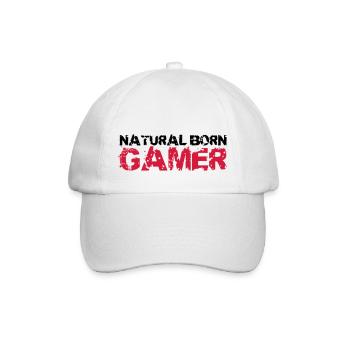 Natural Born Gamer - Baseballkappe - Weiß/Weiß - Vorne