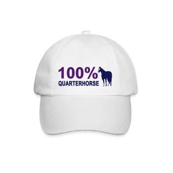 100% Quarterhorse - Baseballkappe - Weiß/Weiß - Vorne