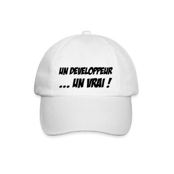 Un Développeur... un vrai ! - Baseballkappe - Weiß/Weiß - Vorne