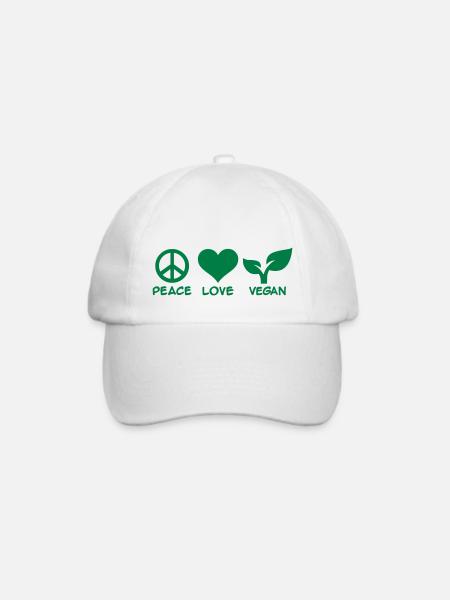 Vegan - Baseballkappe - Weiß/Weiß