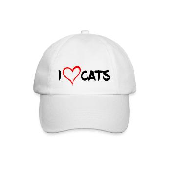 I love cats - Baseballkappe - Weiß/Weiß - Vorne