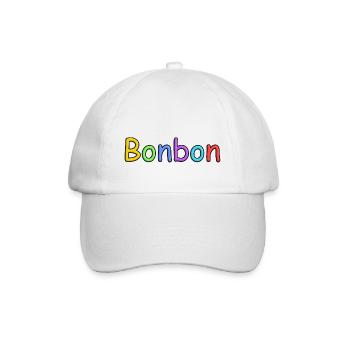Bonbon Schriftzug in bunt - Baseballkappe - Weiß/Weiß - Vorne