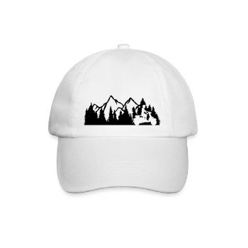 ausflug roller fahrer berge natur wildnis baeume w - Baseballkappe - Weiß/Weiß - Vorne