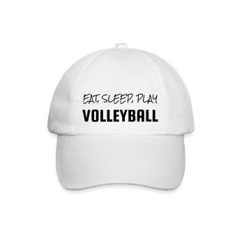 Volleyball - Volley Ball - Volley-Ball - Sport - Baseballkappe - Weiß/Weiß - Vorne