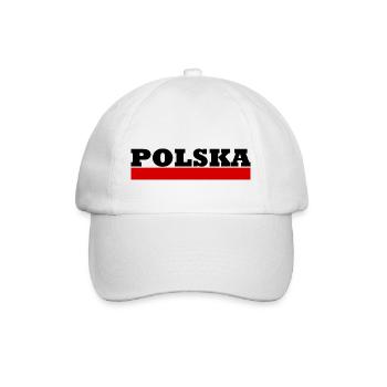 Polen - Polska - Poland - Polen Flagge - Baseballkappe - Weiß/Weiß - Vorne