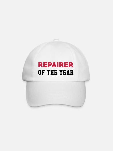 Reparatur / Repairman / Repairer / Repair - Baseballkappe - Weiß/Weiß