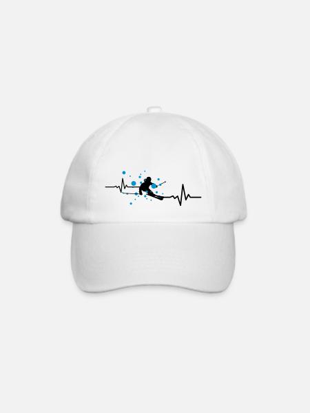 Winter - Skifahrer Puls - Baseballkappe - Weiß/Weiß