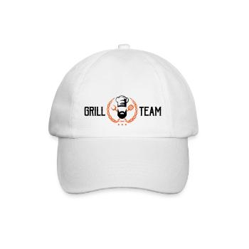 grill team design - Baseballkappe - Weiß/Weiß - Vorne