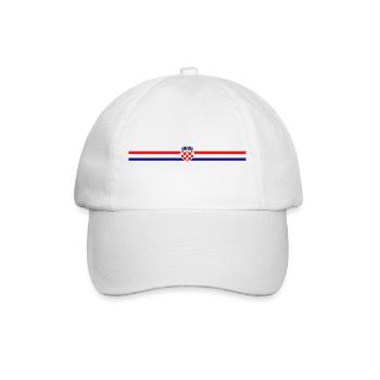 Kroatien Flagge Linie Herz Dekor - Baseballkappe - Weiß/Weiß - Vorne