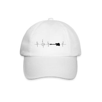 E-Gitarre Heartbeat schwarz - Baseballkappe - Weiß/Weiß - Vorne