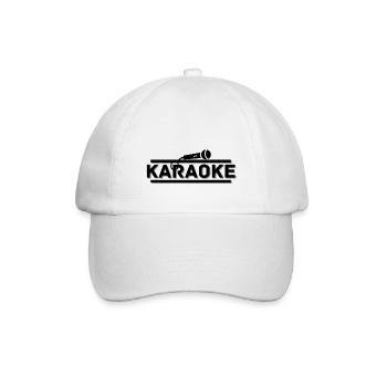 Karaoke. Karaoke-T-Shirt - Baseballkappe - Weiß/Weiß - Vorne