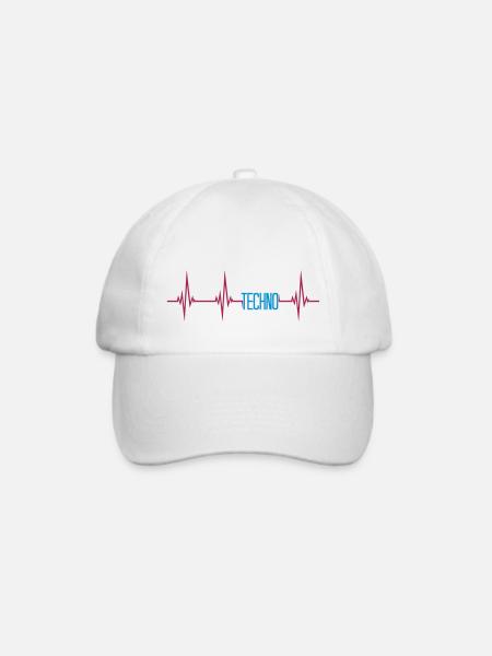 Puls Herzschlag Techno - Baseballkappe - Weiß/Weiß