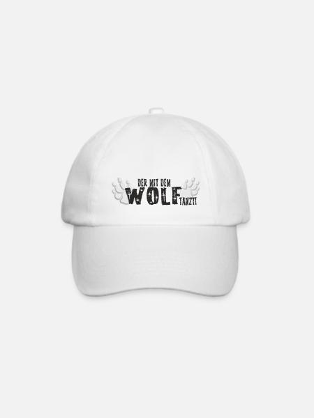 Wolftanzt Der mit dem Wolf tanzt - Baseballkappe - Weiß/Weiß