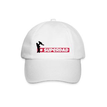 superdad, superpapa,mein held,dad,papa,vater - Baseballkappe - Weiß/Weiß - Vorne