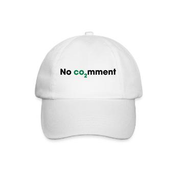 No CO2 Comment – Saubere Energie Statement - Baseballkappe - Weiß/Weiß - Vorne