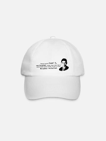 Franz Kafka Zitat Prozess Josef K - Baseballkappe - Weiß/Weiß