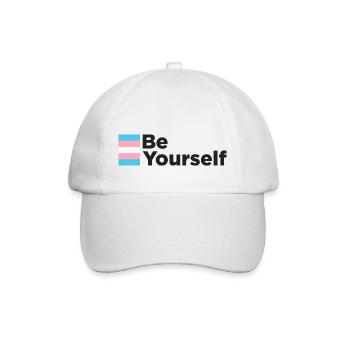 BE YOURSELF | transgender - Baseballkappe - Weiß/Weiß - Vorne