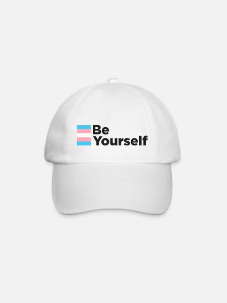 BE YOURSELF | transgender - Baseballkappe - Weiß/Weiß