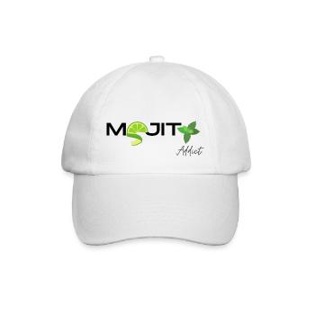 MOJITO-süchtig - Baseballkappe - Weiß/Weiß - Vorne