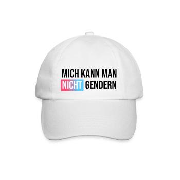 Mich kann man nicht gendern - Baseballkappe - Weiß/Weiß - Vorne