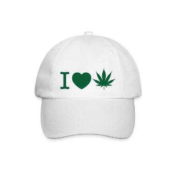 Weed | Marihuana | Cannabis - Baseballkappe - Weiß/Weiß - Vorne