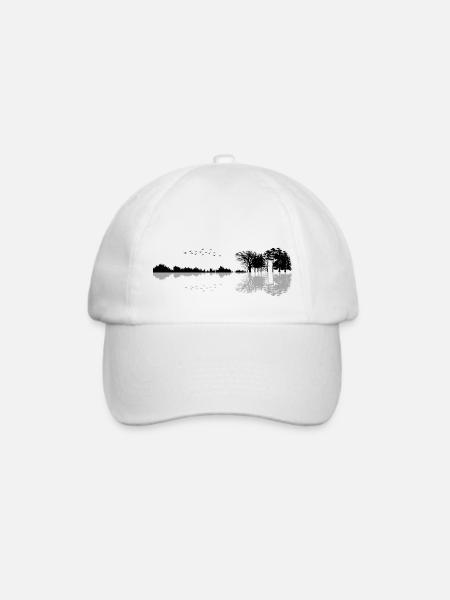 Gitarre Natur - Baseballkappe - Weiß/Weiß