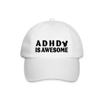 adhd is awesome - Baseballkappe - Weiß/Weiß - Vorne