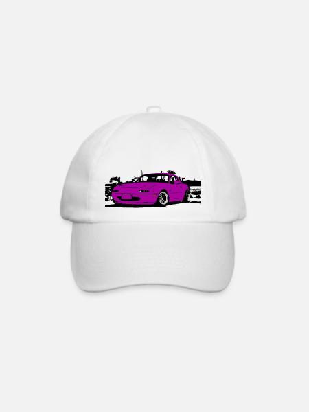 MIATA MK2 MX5 rosa - Baseballkappe - Weiß/Weiß