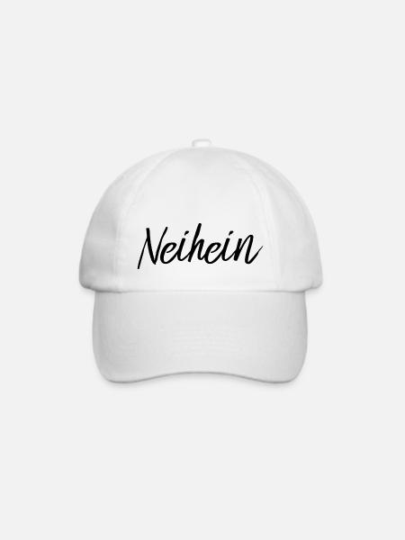 Neihein Nö Nein Nee Mach Ich Nicht Stur Geschenk - Baseballkappe - Weiß/Weiß