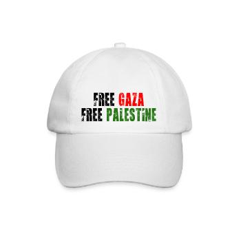 Freies Gaza Freies Palästina - Baseballkappe - Weiß/Weiß - Vorne