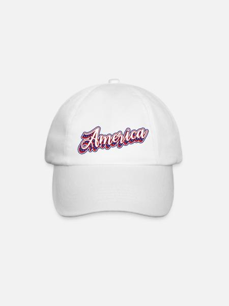 Amerika - Baseballkappe - Weiß/Weiß