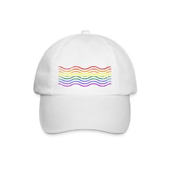 Regenbogenfarben Wellen LGBTQ - Baseballkappe - Weiß/Weiß - Vorne