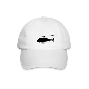 Helikopter, Hubschrauber - Baseballkappe - Weiß/Weiß - Vorne