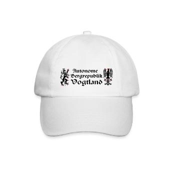 Vogtland autonom Greif Löwe Sachsen Bergrepublik - Baseballkappe - Weiß/Weiß - Vorne