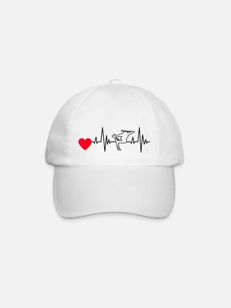 Skifahrer Skifahren Herzschlag Ski EKG Wintersport - Baseballkappe - Weiß/Weiß