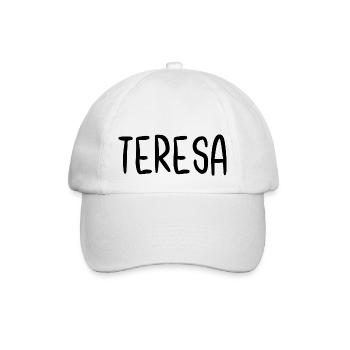 Teresa Custom Name Schriftart Text Geburtstag - Baseballkappe - Weiß/Weiß - Vorne