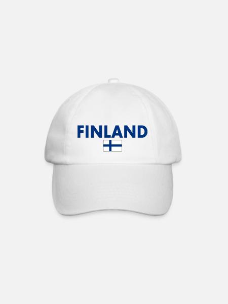 Finnland - Baseballkappe - Weiß/Weiß