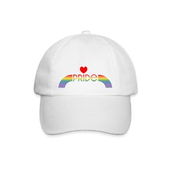 Regenbogen pride rainbow herz - Baseballkappe - Weiß/Weiß - Vorne