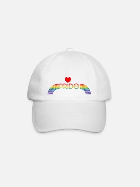 Regenbogen pride rainbow herz - Baseballkappe - Weiß/Weiß