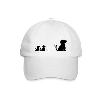 Familie brave sitzende Hunde - Baseballkappe - Weiß/Weiß - Vorne