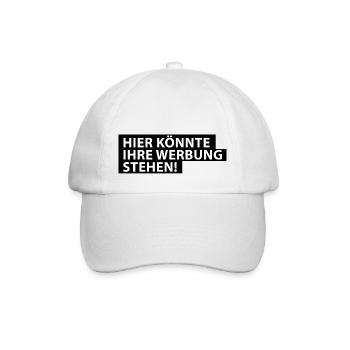 Hier könnte Ihre Werbung Stehen! - Baseballkappe - Weiß/Weiß - Vorne