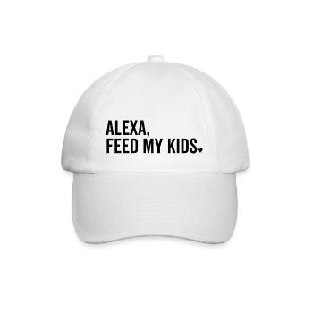 Alexa füttern meine Kinder - Baseballkappe - Weiß/Weiß - Vorne