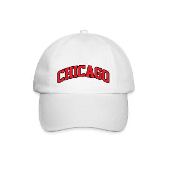 Chicago Logo: College-Design mit urbanem Stil - Baseballkappe - Weiß/Weiß - Vorne